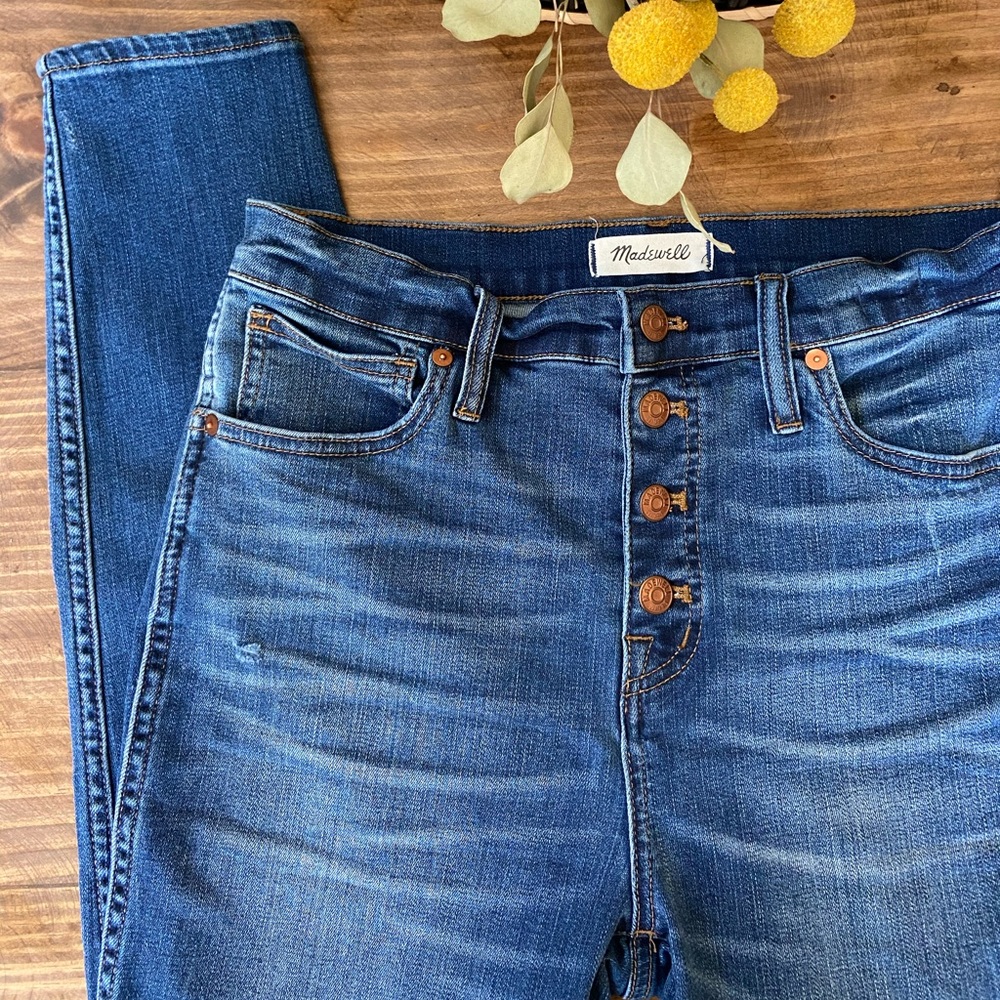 Madewell 10'' High Rise Skinny Button Front Jeans